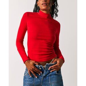 Free People NWT Red Long Sleeve Tee